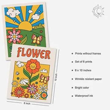 Habseligkeit Preppy 70s Vintage Wall Art Prints - Set of 6 Unframed 8x10