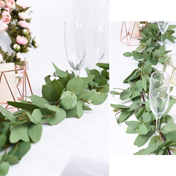 DearHouse 5.5Ft Seeded Eucalyptus Garland, Artificial Vines Faux Eucalyptus Leaves Table Garland Artificial Eucalyptus Garland Greenery Wedding Backdrop Arch Wall Decor