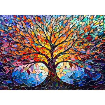 PICKFORU Tree of Life 1000-Piece Stained Glass Puzzle for Adults