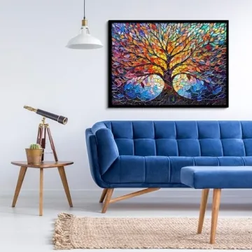 PICKFORU Stained Glass Puzzle Tree of Life 1000 Pieces