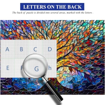 PICKFORU Stained Glass Puzzle Tree of Life 1000 Pieces