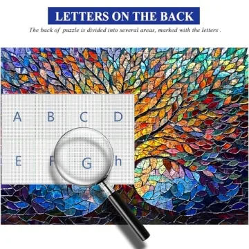 PICKFORU Stained Glass Puzzle Tree of Life 1000 Pieces