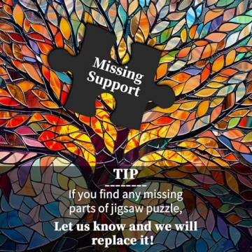 PICKFORU Stained Glass Puzzle Tree of Life 1000 Pieces