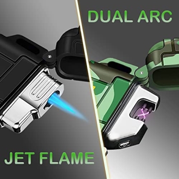 Waterproof Dual Arc Lighter 2 Pack USB Rechargeable