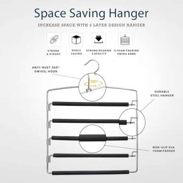 HOUSE DAY Magic Pants Hangers - Space Saving Organizers