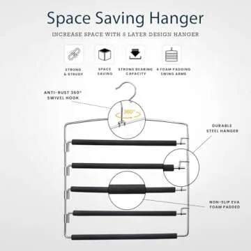 HOUSE DAY Magic Pants Hangers - Space Saving Organizers