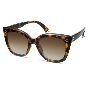 HERJOUR Square Retro Trendy Cat Eye Sunglasses for Fashionable Protection