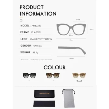 HERJOUR Retro Cat Eye Sunglasses for All Seasons