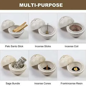 Natural Travertine Incense Holder for Calm Meditation