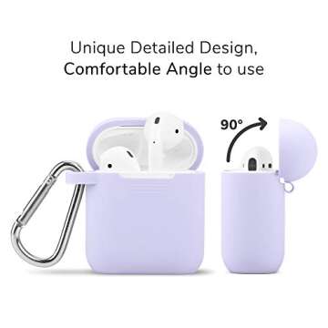 GMYLE Airpods Case Cover with Keychain, [Front LED Visible] Silicone Full Protective Wireless Chargi...