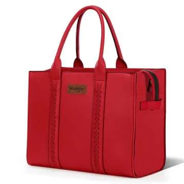 × Wrangler Tote Bag for Women Shoulder Purse Handbag with Zipper Crossbody Bag WG70-8317-RD
