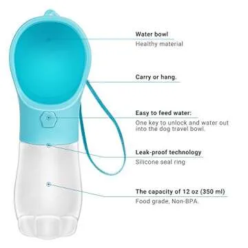 MAEXUS Portable Dog Water Bottle for Hiking and Travel