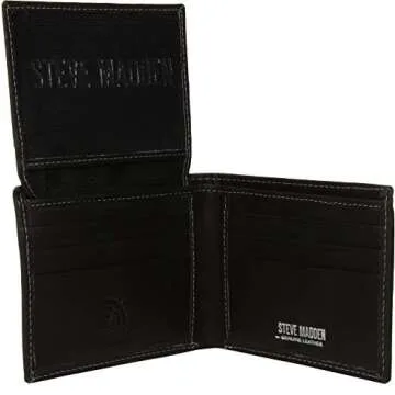 Steve Madden Men's Leather Wallet with Extra Capacity