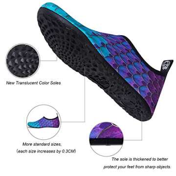 WateLves Water Shoes for Womens Mens Barefoot Quick-Dry Aqua Socks for Beach Swim Surf Yoga Exercise Camping Must Haves (Fishscale Bluegreen, 34/35)