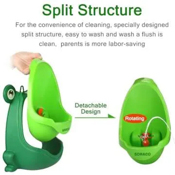 Soraco Frog Potty Training Urinal for Toddler Boys with Funny Aiming Target, Frog Pee Training (Green)
