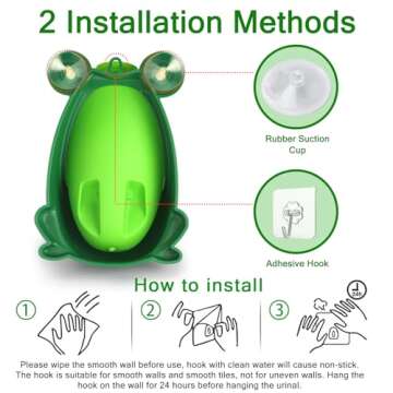 Soraco Frog Potty Training Urinal for Toddler Boys with Funny Aiming Target, Frog Pee Training (Green)