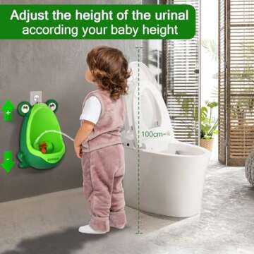 Soraco Frog Potty Training Urinal for Toddler Boys with Funny Aiming Target, Frog Pee Training (Green)