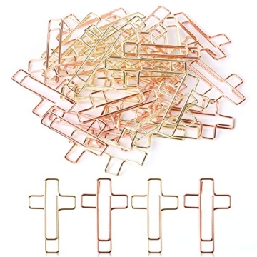 Mr. Pen- Cross Paper Clips, 35 Pack (Gold and Rose Gold Color), Bible Paper Clips, Journaling Paper ...