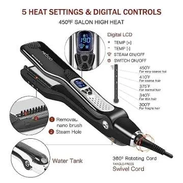 MKBOO Professional Steam Hair Straightener for Silky Hair