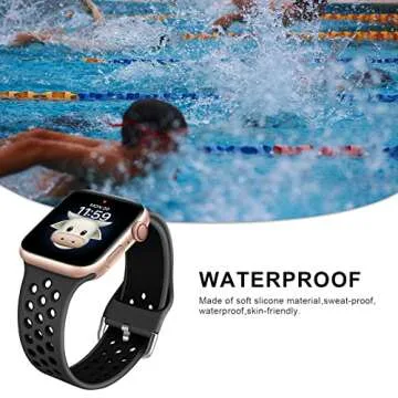 Compatible with Kids Apple Watch Band, Waterproof Silicone Strap for Boys Girls, Compatible with Apple Watch Series 9/8/7/6/5/4/3/2/1/SE 38mm 40mm 41mm & 42mm 44mm 45mm