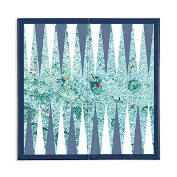 Galison Gray Malin The Beach 2 in 1 Game Set, Checkers and Backgammon – Perfect for Game Night – Features Iconic Gray Malin Photography, Sturdy Storage Box Included, Makes a Great Gift Idea