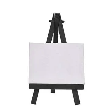 EBOOT 12 Pack 6.25 Inch Black, Wood Easels, Easel Stand for Painting Canvases, Art and Crafts, Tripod, Painting Party Easel, Kids Student Tabletop Easels, Portable Canvas Photo Picture Sign Holder