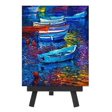 EBOOT 12 Pack 6.25 Inch Black, Wood Easels, Easel Stand for Painting Canvases, Art and Crafts, Tripod, Painting Party Easel, Kids Student Tabletop Easels, Portable Canvas Photo Picture Sign Holder