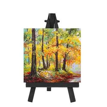 EBOOT 12 Pack 6.25 Inch Black, Wood Easels, Easel Stand for Painting Canvases, Art and Crafts, Tripod, Painting Party Easel, Kids Student Tabletop Easels, Portable Canvas Photo Picture Sign Holder