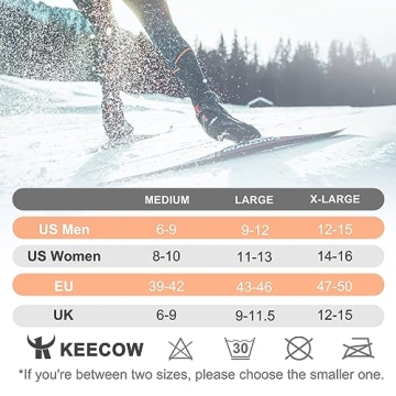 KEECOW Merino Wool Ski Socks - Warm & Comfortable Winter Wear