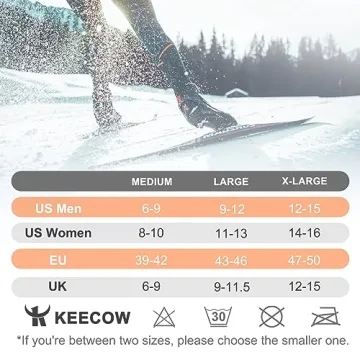 KEECOW Merino Wool Ski Socks - Warm & Comfortable Winter Wear