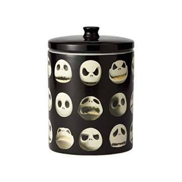 Enesco Disney Ceramics Nightmare Before Christmas Jack Skellington Cookie Jar Canister, 9.25 inch, Black