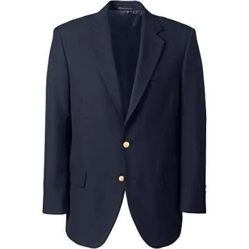 Lands' End Men's Hopsack Blazer 42 Deep Navy