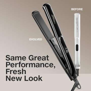 Paul Mitchell Style+ 1" Ceramic Flat Iron, Adjustable Heat Settings, For Straightening + Curling