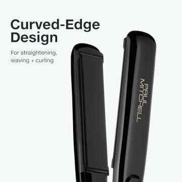 Paul Mitchell Style+ 1" Ceramic Flat Iron, Adjustable Heat Settings, For Straightening + Curling