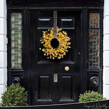 SeasonalWreaths Yellow Front Door Wreath - 20" Forsythia Wreath Perfect for Spring, Chic Farmhouse Wreath Ideal for Window & Porch Decor, a Vibrant Housewarming Gift