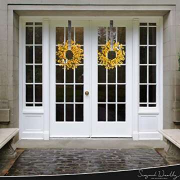 SeasonalWreaths Yellow Front Door Wreath - 20" Forsythia Wreath Perfect for Spring, Chic Farmhouse Wreath Ideal for Window & Porch Decor, a Vibrant Housewarming Gift