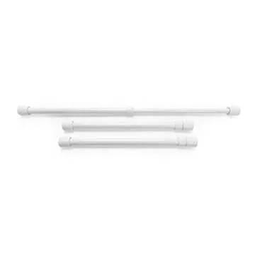 Camco 17" RV Refrigerator Bar | Holds Food and Drinks in Place During Travel and Helps Stop Messy Spills | Spring Loaded | 10-inches to 17-inches | White (3 Pack) (44063)