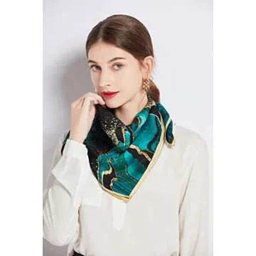 Luxurious STARWHISPER Mulberry Silk Square Scarf 27x27