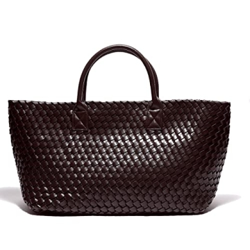 Weayouth Vegan Leather Woven Tote Bag - Stylish, Spacious & Eco-Friendly
