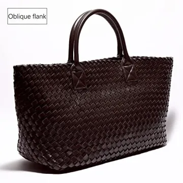 Weayouth Vegan Leather Woven Tote Bag Stylish Spacious Eco-Friendly