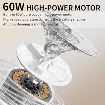 Portable Washing Machine Mini Washer 15L Small Washing Machine 60W Dryer Folding Lavadora Portatil Foldable Compact Manual Laundry Clothes Apartment Travel Underwear Camping