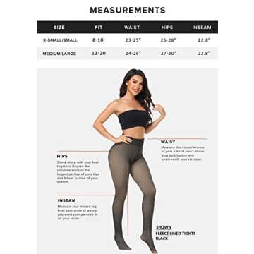 NORMOV Winter Warm Fleece Lined Tight Women,Thermal Fake Translucent Leggings Soft Velvet Stretchy Pantyhose(TF Black-M/L)