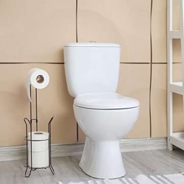 Simple Houseware Bathroom Toilet Tissue Paper Roll Storage Holder Stand, Bronze