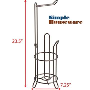 Simple Houseware Bathroom Toilet Tissue Paper Roll Storage Holder Stand, Bronze