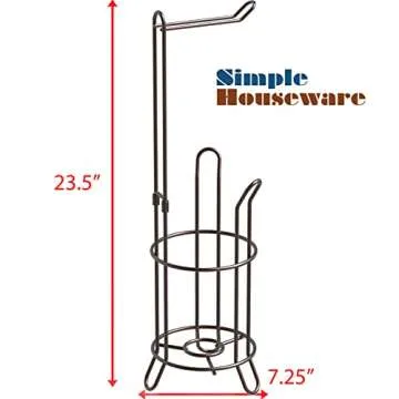 Simple Houseware Bathroom Toilet Tissue Paper Roll Storage Holder Stand, Bronze