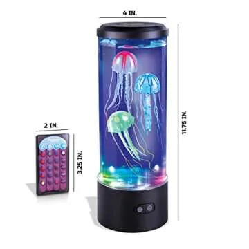 Discovery #Mindblown Jellyfish Aquarium Color-Morphing Lamp with 15 Light Options and Remote Control, Educational Biology Themed Bedroom Light for Kids & Adults Ages 8 and Up