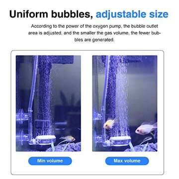 UPETTOOLS Aquarium Air Stone Fish Tank Nano Bubble Stone Kit with Control Valve Quiet Super-High Dissolved Oxygen Diffuser Makes Super Tiny Bubbles for Betta Fish & Small Tank