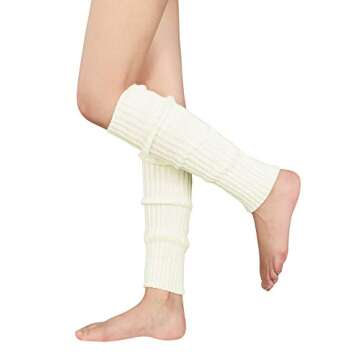 American Trends Leg Warmers for Women Girls 80s Ribbed Leg Warmer for Neon Party Knitted Fall Winter...
