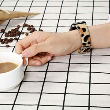 DMMG Compatible with Apple Watch Band 42mm 44mm, Horse Leather Replacement Band Compatible with Apple Watch Series 6/5/4/3/2/1