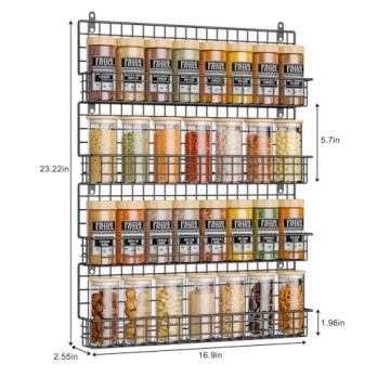 X-cosrack Wall Mount Spice Rack Organizer Space-Saving